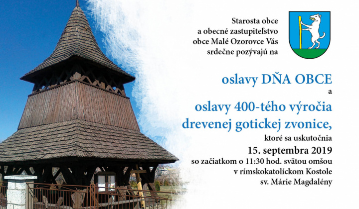 Oslavy DŇA OBCE a oslavy 400-tého výročia drevenej gotickej zvon